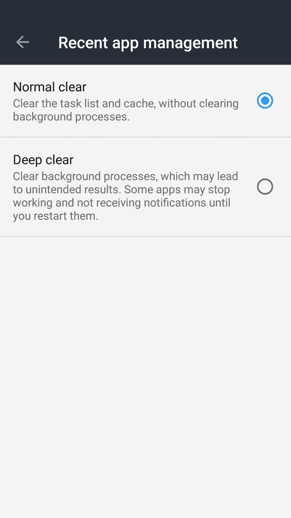 OnePlus recent app management options