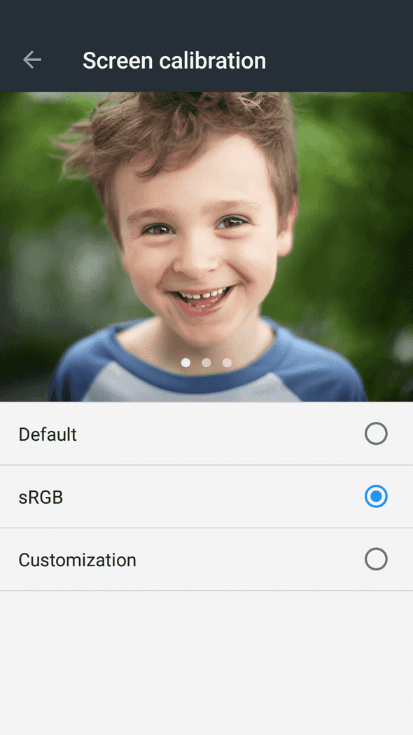 OnePlus screen calibration section