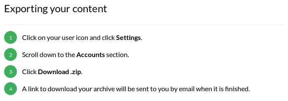 How to export your Medium information