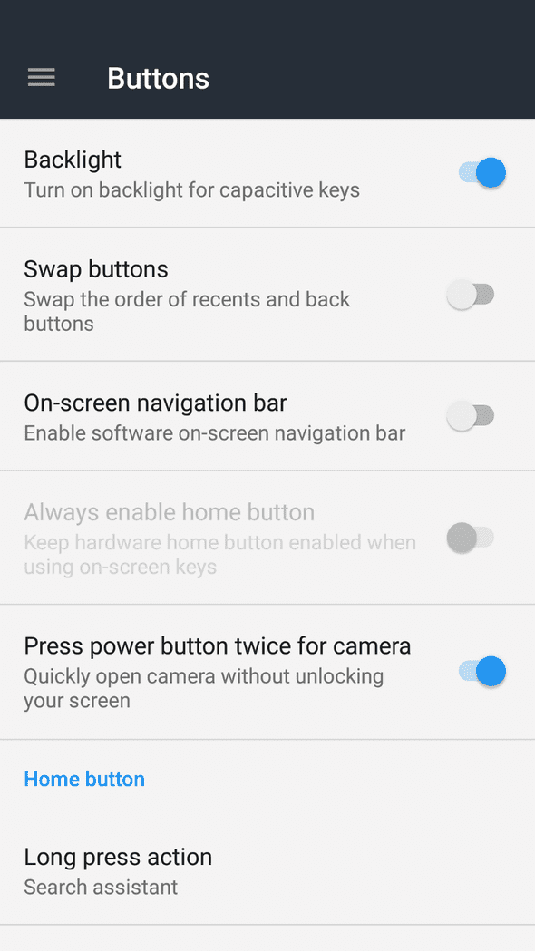 OnePlus buttons section